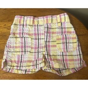Vintage Y2k Sesame Street Pastel Plaid Shorts Sz 2T~Front‎ Pockets~Side Slits
